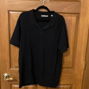 Vince Black Short-Sleeve Polo